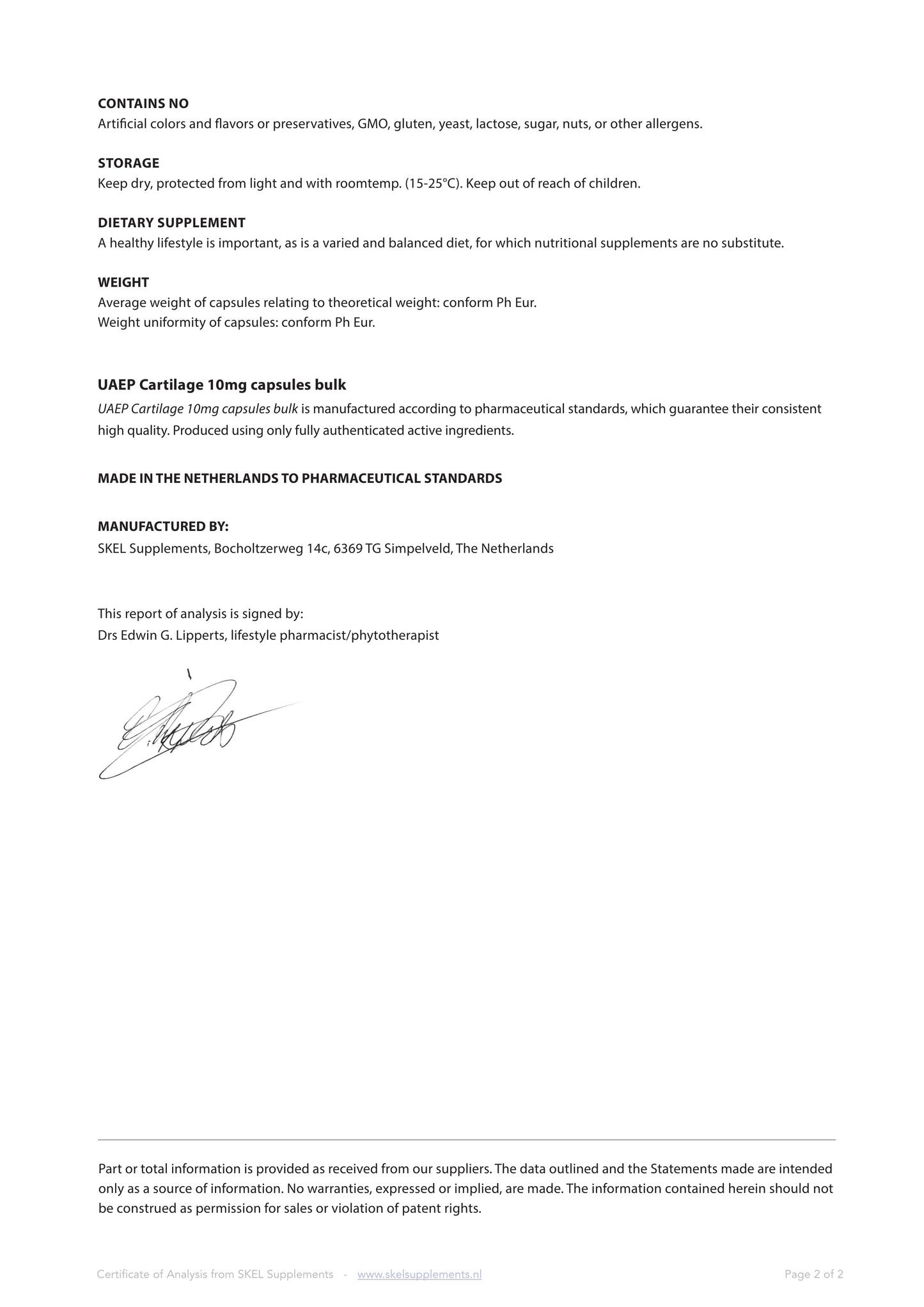 Cartilage Bioregulator: 10mg Capsule