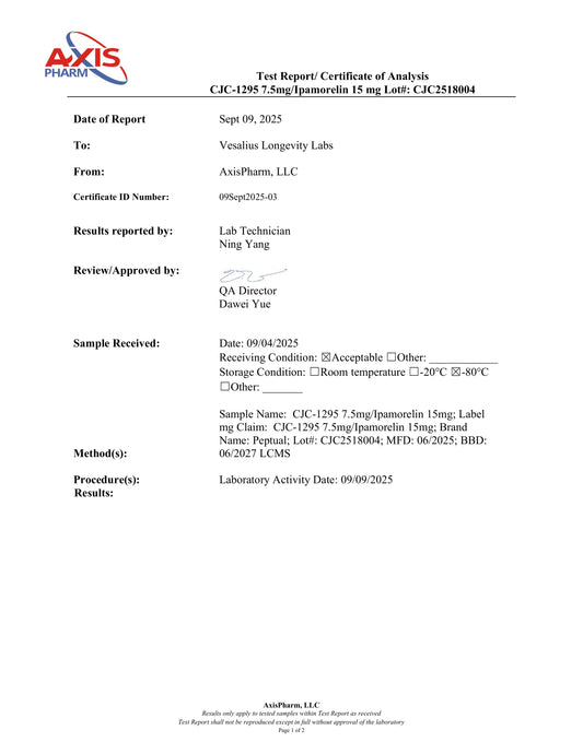 CJC-1295 7.5mg / Ipamorelin 15mg