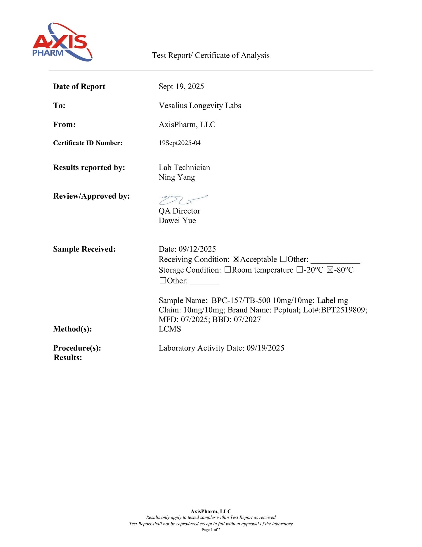 BPC-157, 10mg/TB-500, 10mg