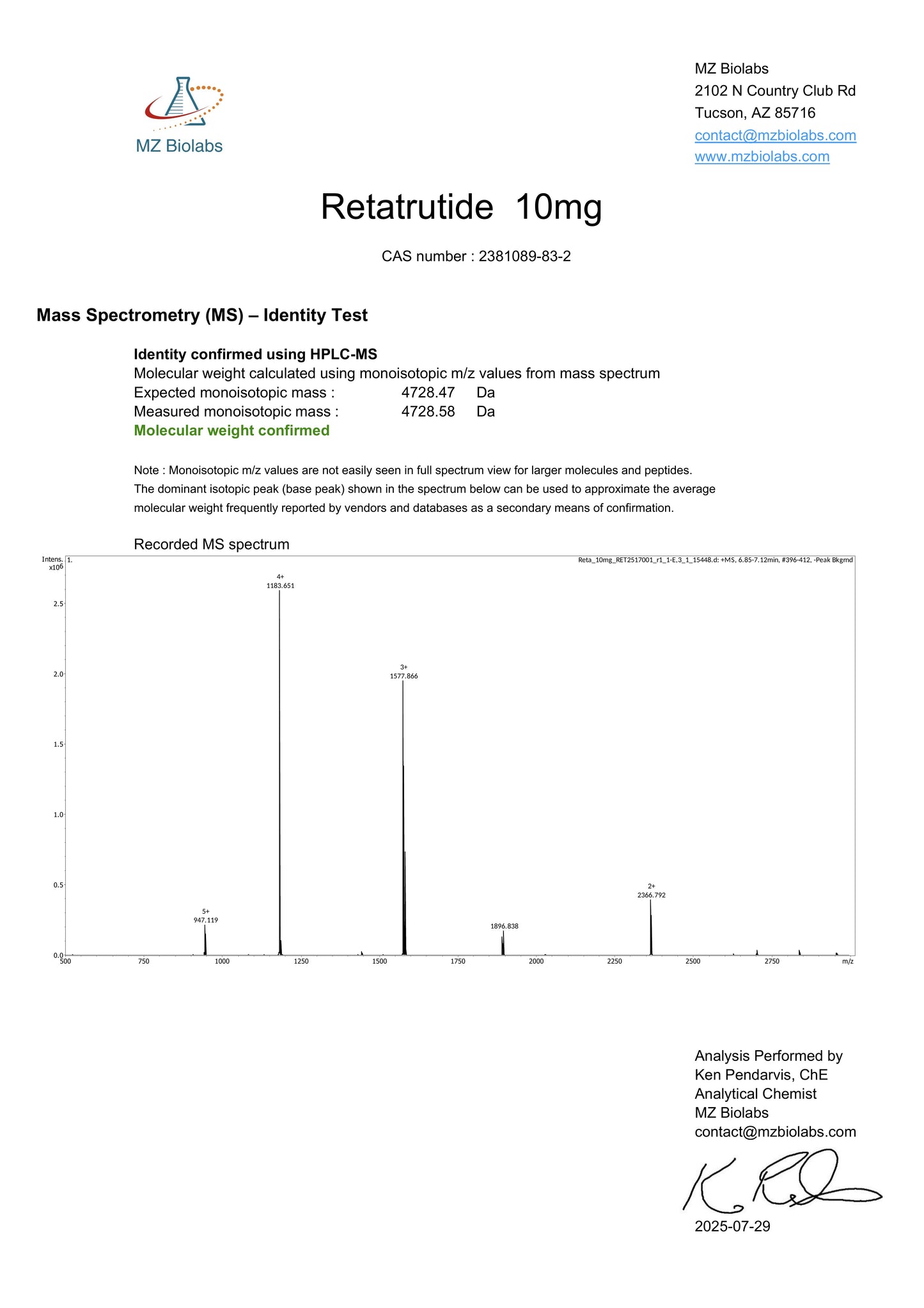 Retatrutide, 10mg