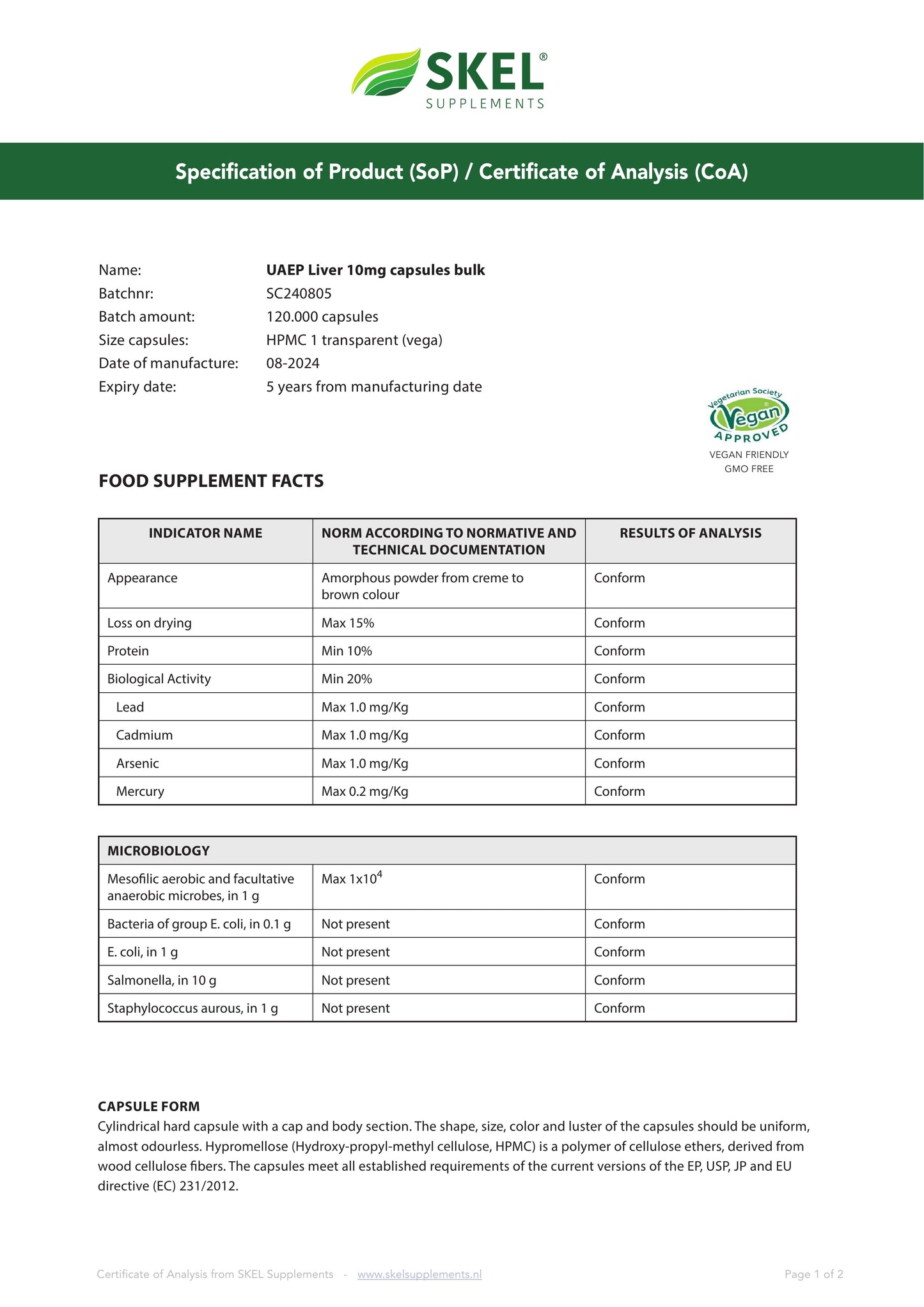 Liver Bioregulator: 10mg Capsule